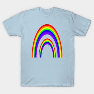 Retro Twinned Rainbow Seventies Style Seven Colors T-Shirt